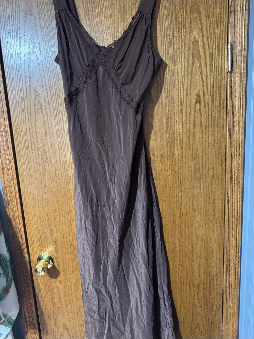 Reformation Chocolate Brown Maxi Slip Dress